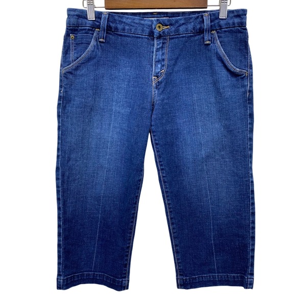 Levi's Denim - Levis 545 Capri Jeans Womens 6 Blue Dark Wash Low Rise Cropped Denim Pants